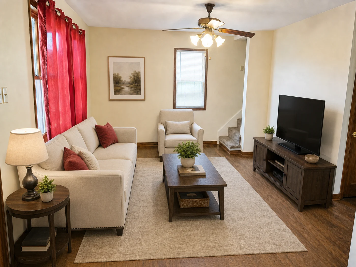 After Living room - virtual staging
